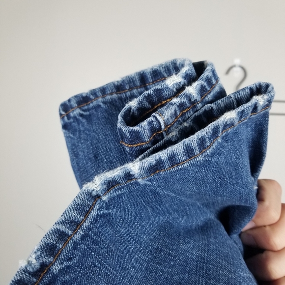 Denim & Supply Ralph Lauren Blue Distressed Denim Slouch Jeans Size 36x30 - Picture 15 of 16